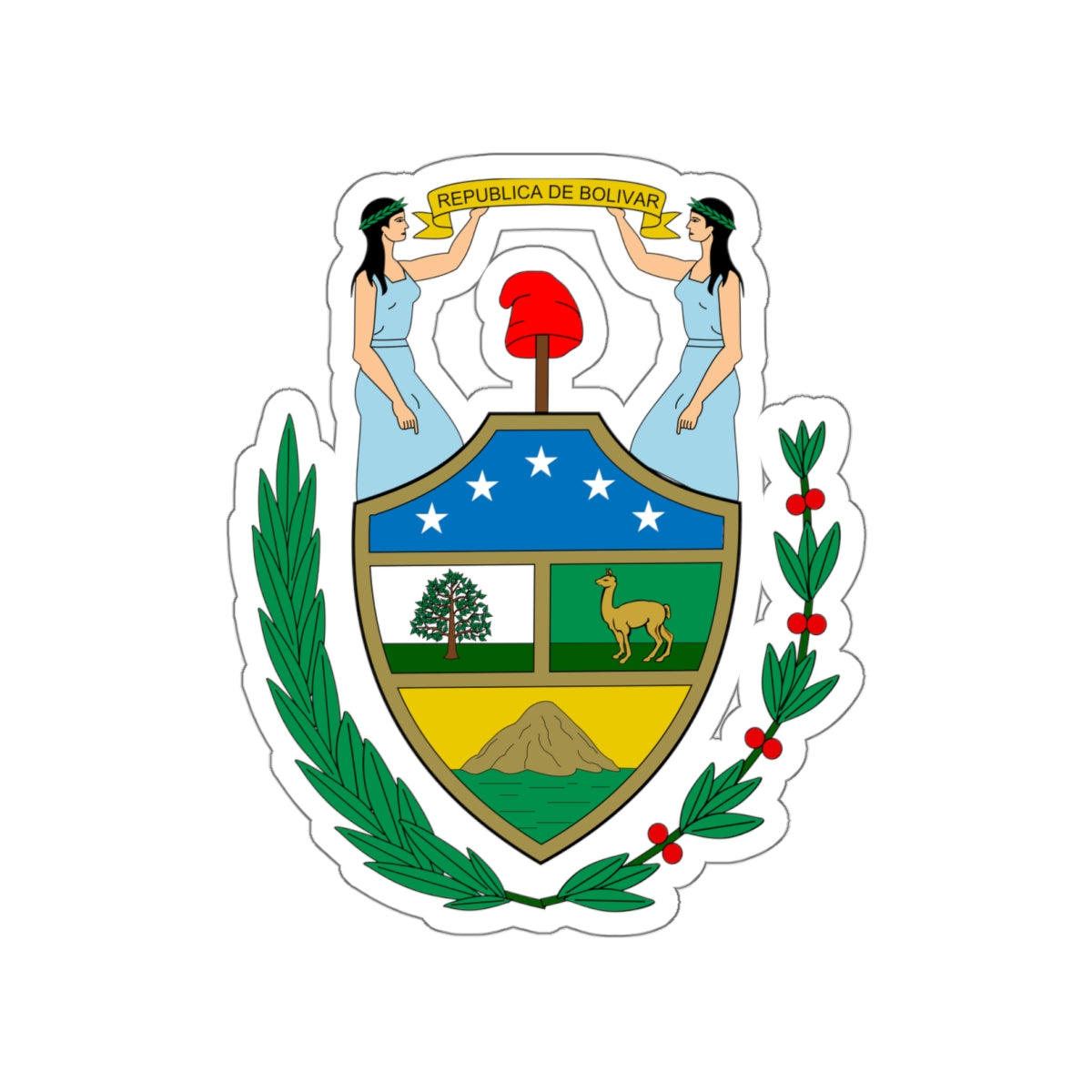 Coat of arms of Bolivia (1825) STICKER Vinyl Die-Cut Decal-White-The Sticker Space