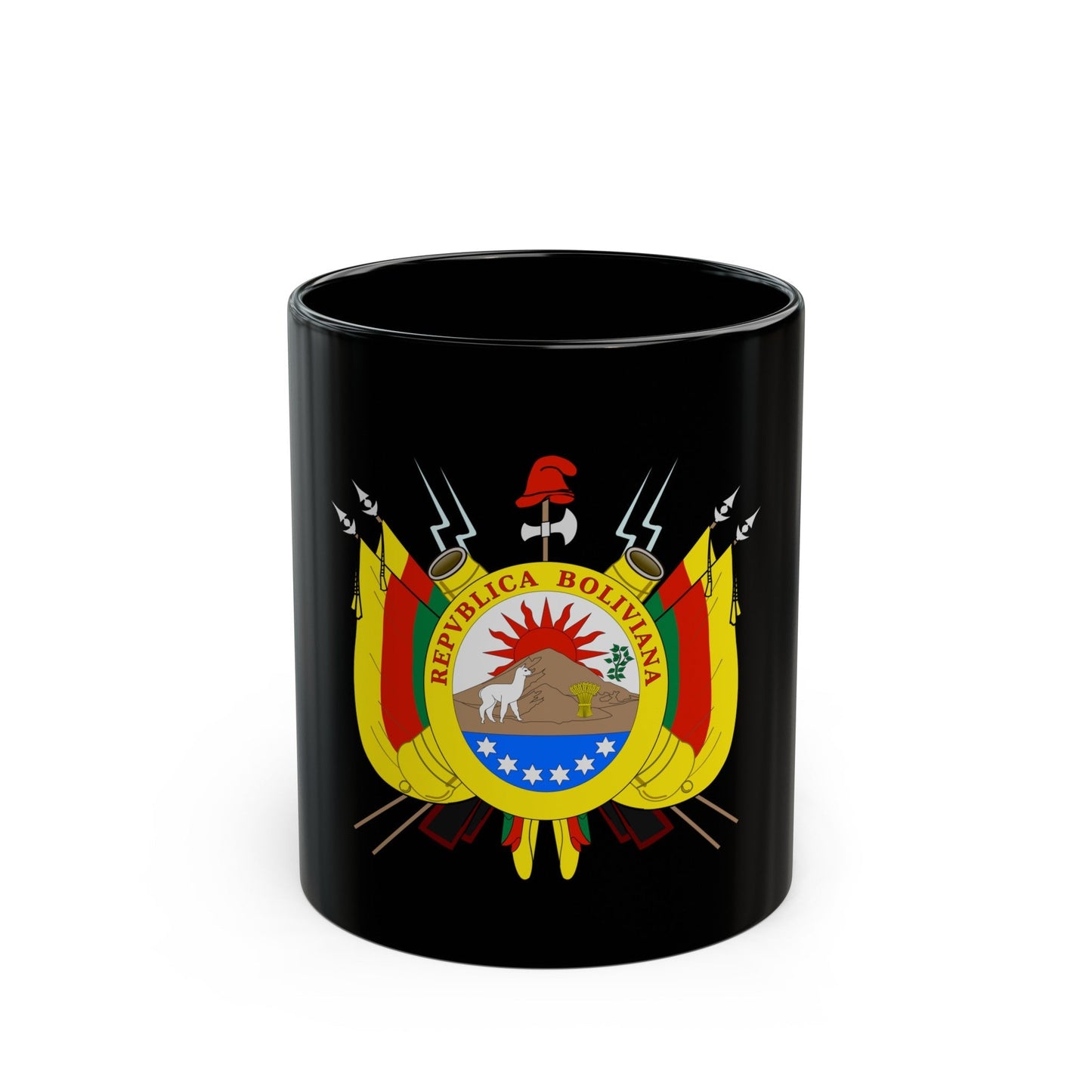 Coat of arms of Bolivia (1826) - Black Coffee Mug-11oz-The Sticker Space