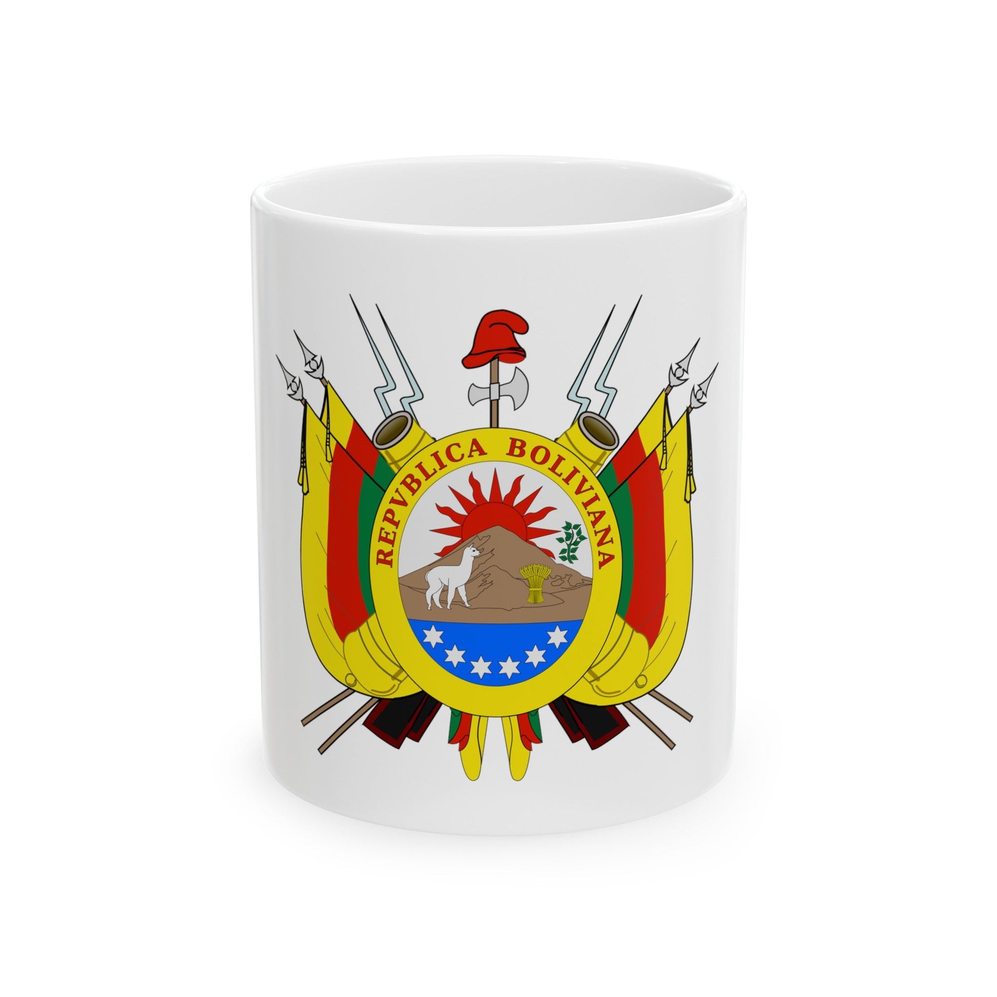 Coat of arms of Bolivia (1826) - White Coffee Mug-11oz-The Sticker Space