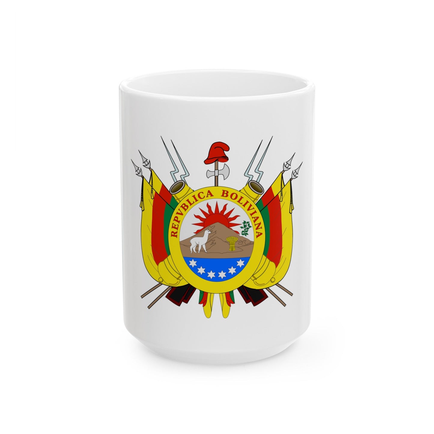 Coat of arms of Bolivia (1826) - White Coffee Mug-15oz-The Sticker Space