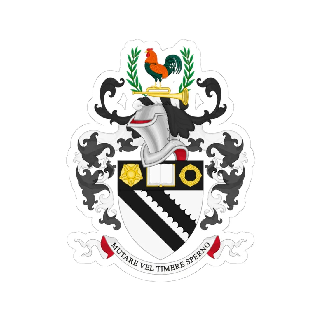 Coat of Arms of Bolton School (England) (Coat of Arms) STICKER Vinyl Kiss-Cut Decal 4 Inch White - The Sticker Space