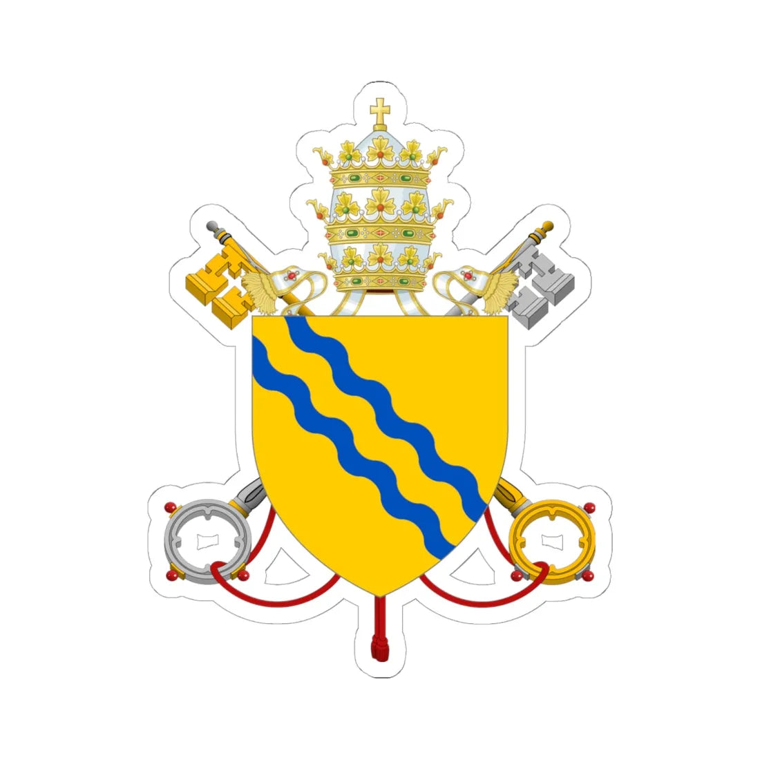 Coat of arms of Bonifacius VIII (Italy) (Coat of Arms) STICKER Vinyl Kiss-Cut Decal 6 Inch White - The Sticker Space