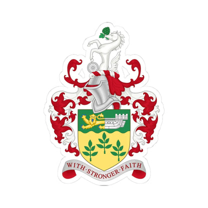 Coat of Arms of Borough of Ashford (England) (Coat of Arms) STICKER Vinyl Kiss-Cut Decal 3 Inch White - The Sticker Space