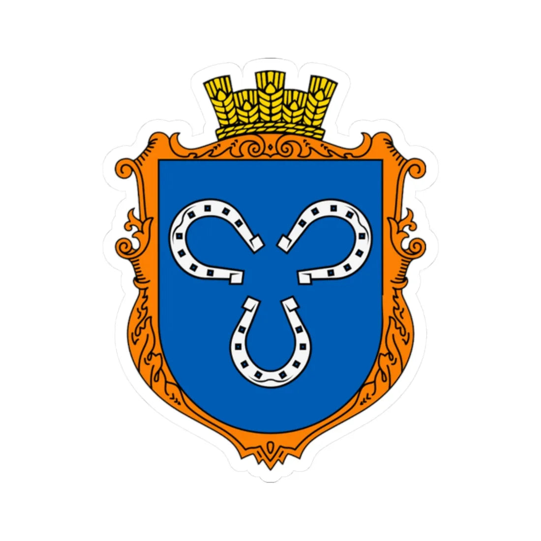 Coat of Arms of Borshevychi (Ukraine) (Coat of Arms) STICKER Vinyl Kiss-Cut Decal 2 Inch White - The Sticker Space