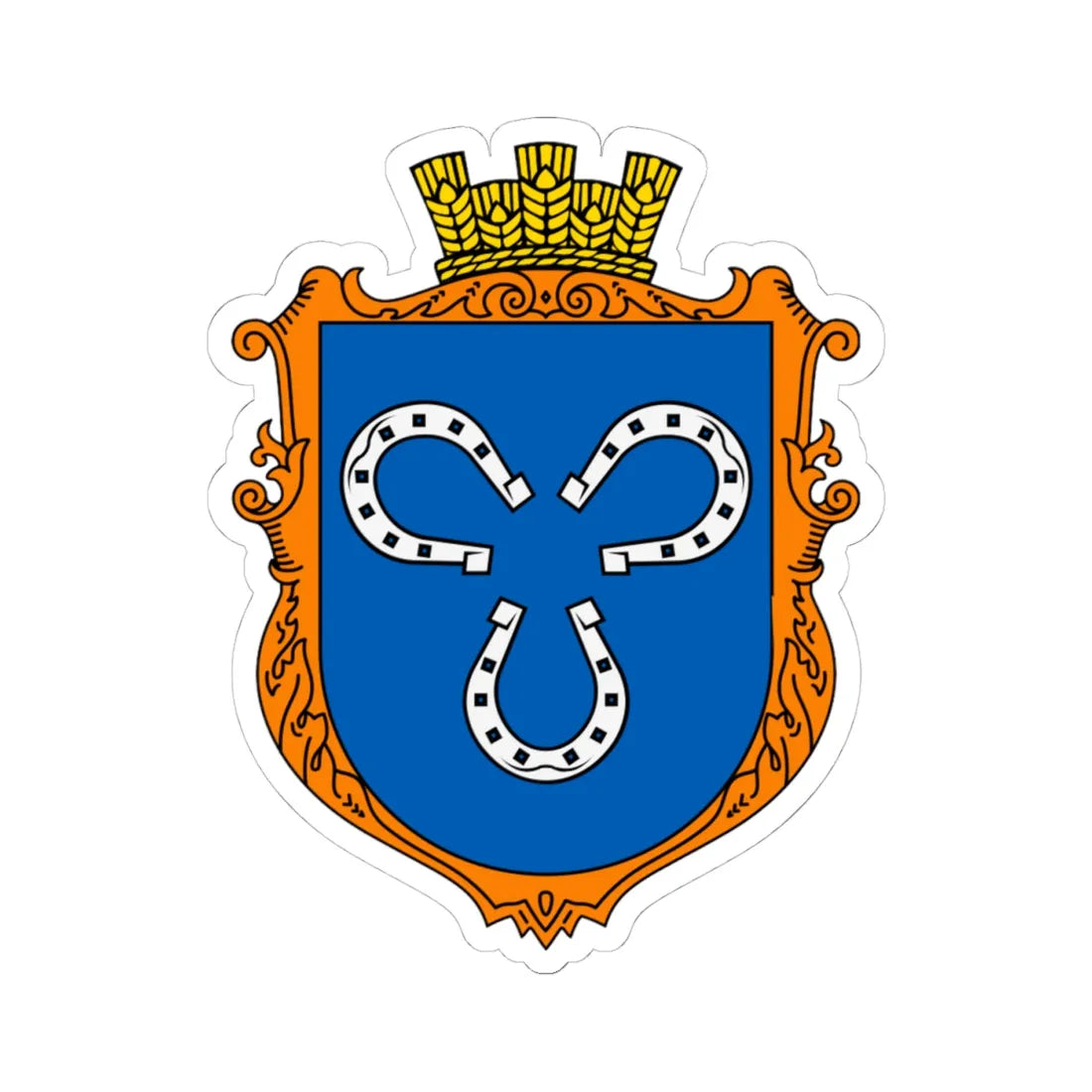 Coat of Arms of Borshevychi (Ukraine) (Coat of Arms) STICKER Vinyl Kiss-Cut Decal 4 Inch White - The Sticker Space