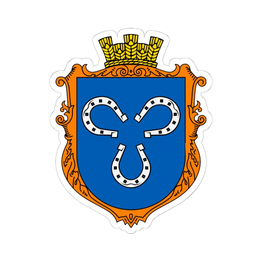 Coat of Arms of Borshevychi (Ukraine) (Coat of Arms) STICKER Vinyl Kiss-Cut Decal 6 Inch White - The Sticker Space