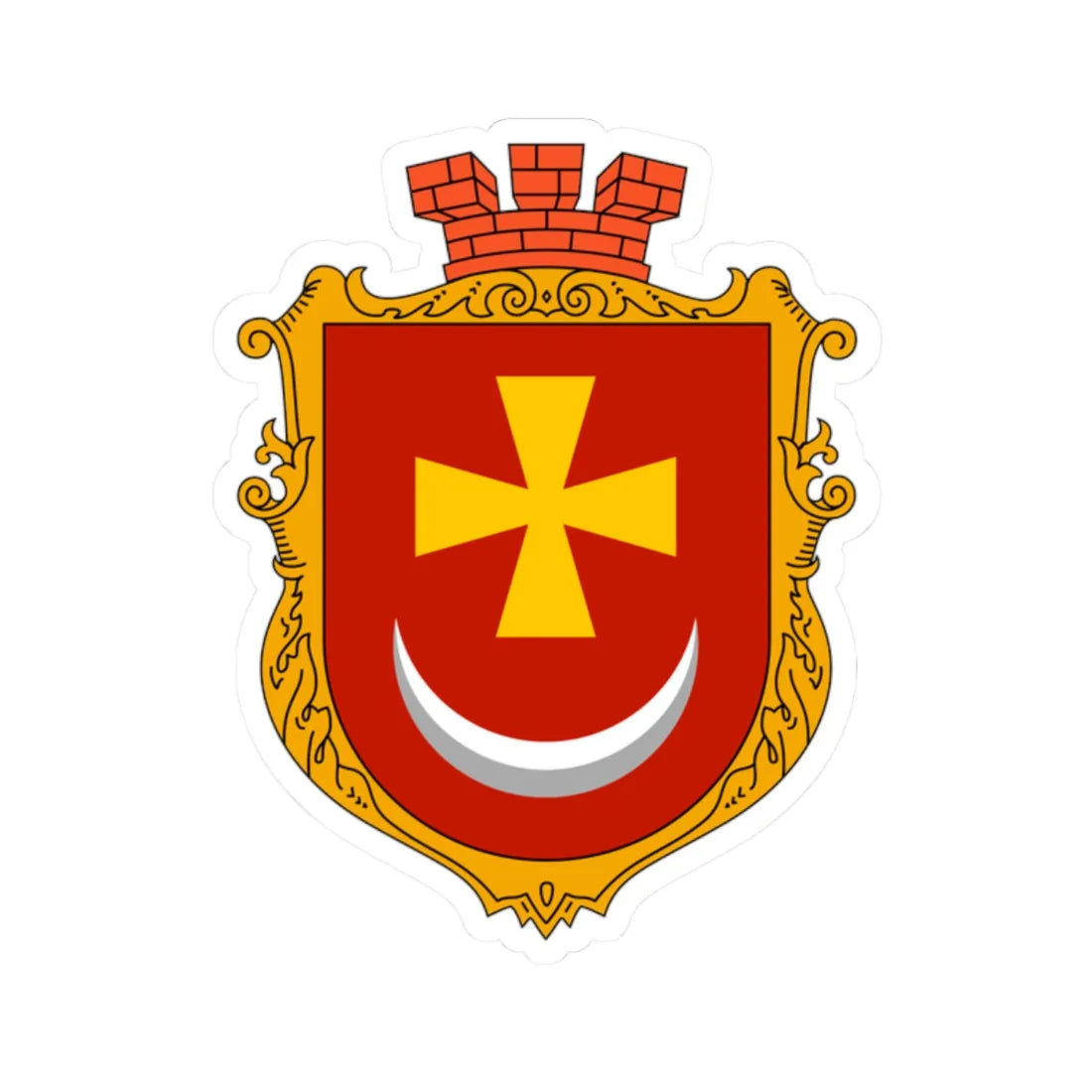 Coat of arms of Borzna (Ukraine) (Coat of Arms) STICKER Vinyl Kiss-Cut Decal 2 Inch White - The Sticker Space