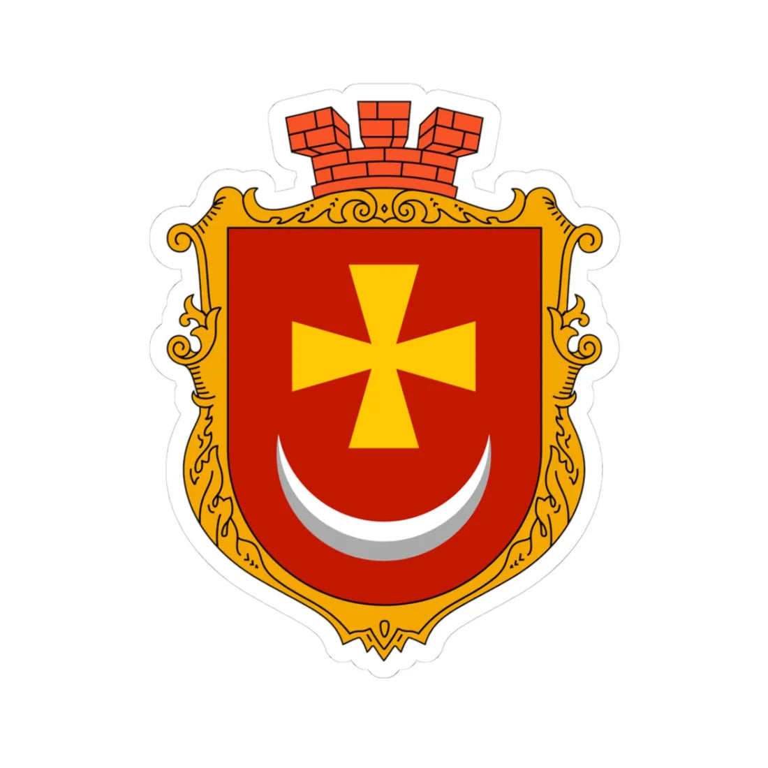 Coat of arms of Borzna (Ukraine) (Coat of Arms) STICKER Vinyl Kiss-Cut Decal 3 Inch White - The Sticker Space