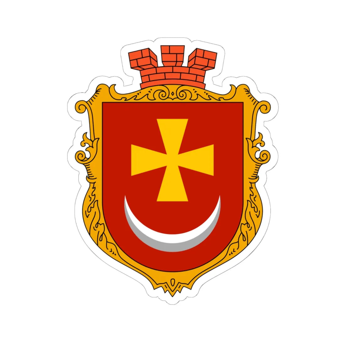 Coat of arms of Borzna (Ukraine) (Coat of Arms) STICKER Vinyl Kiss-Cut Decal 6 Inch White - The Sticker Space