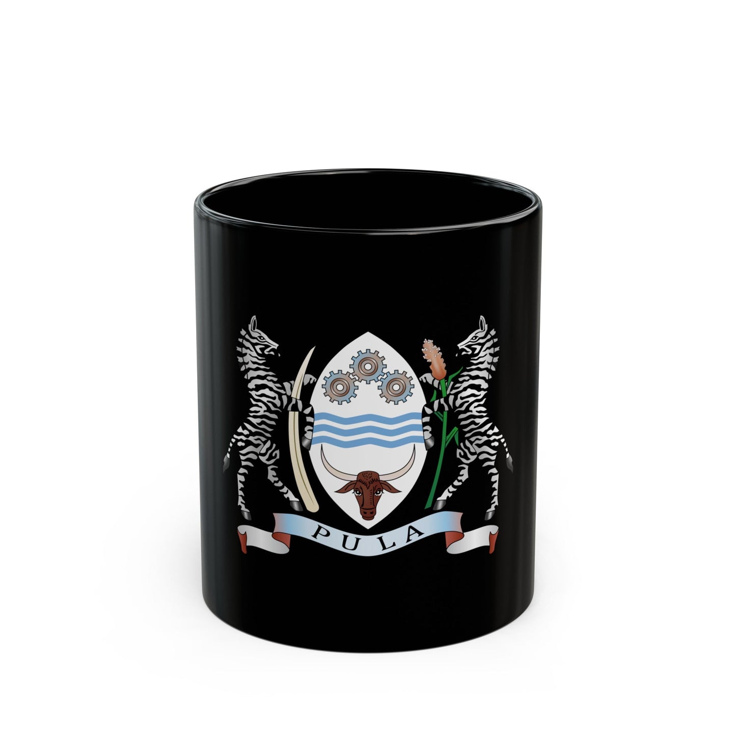 Coat of arms of Botswana - Black Coffee Mug-11oz-The Sticker Space