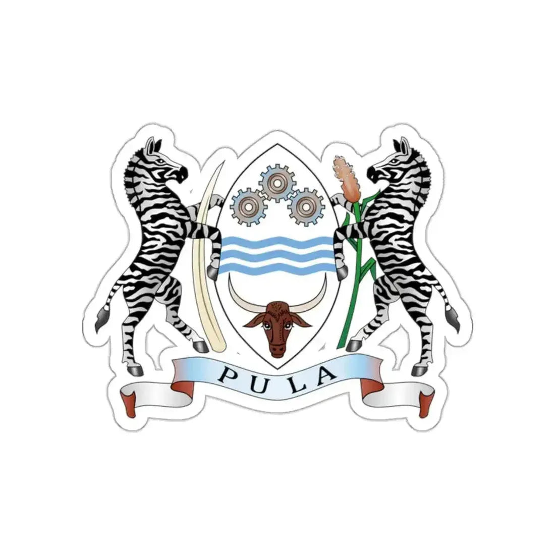 Coat of arms of Botswana STICKER Vinyl Die-Cut Decal - The Sticker Space