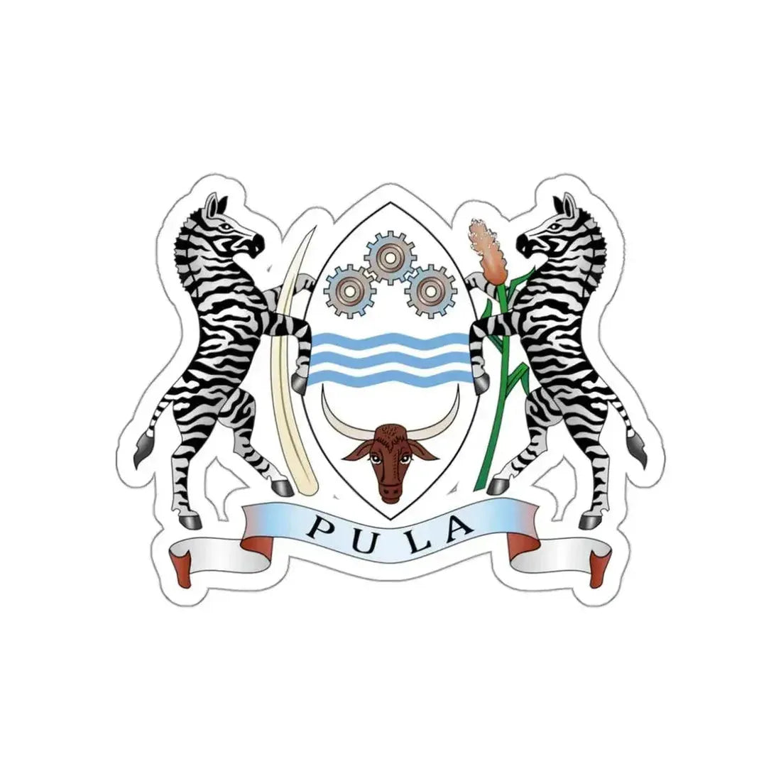 Coat of arms of Botswana STICKER Vinyl Die-Cut Decal - The Sticker Space