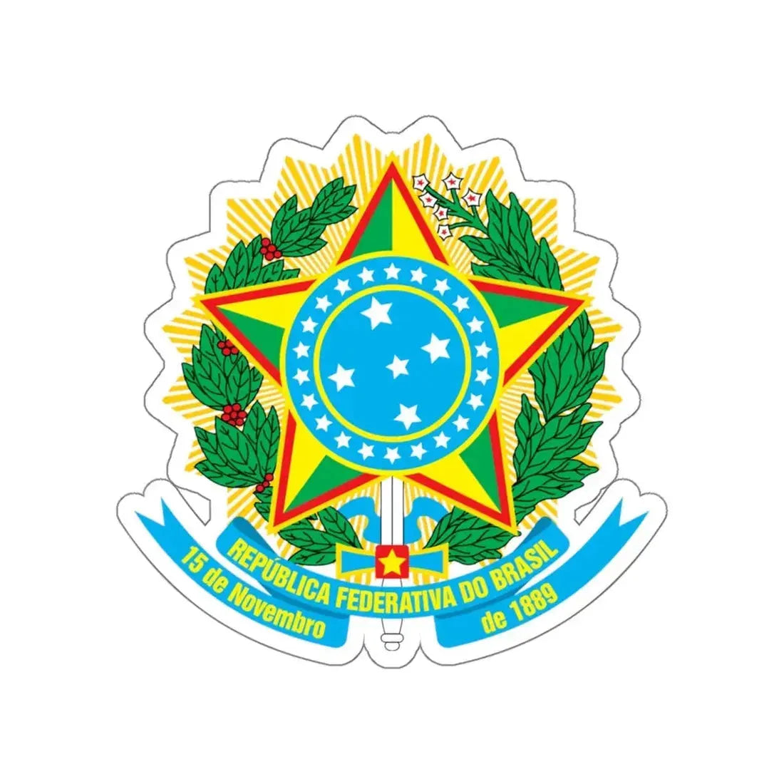 Coat of arms of Brazil (1971–1992) STICKER Vinyl Die-Cut Decal 5 Inch - The Sticker Space