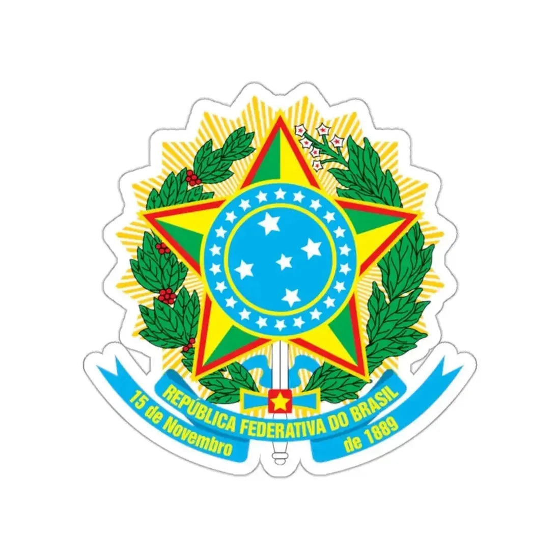 Coat of arms of Brazil (1971–1992) STICKER Vinyl Die-Cut Decal - The Sticker Space