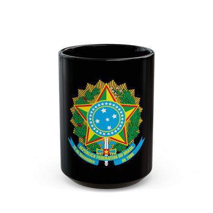 Coat of arms of Brazil - Black Coffee Mug-15oz-The Sticker Space