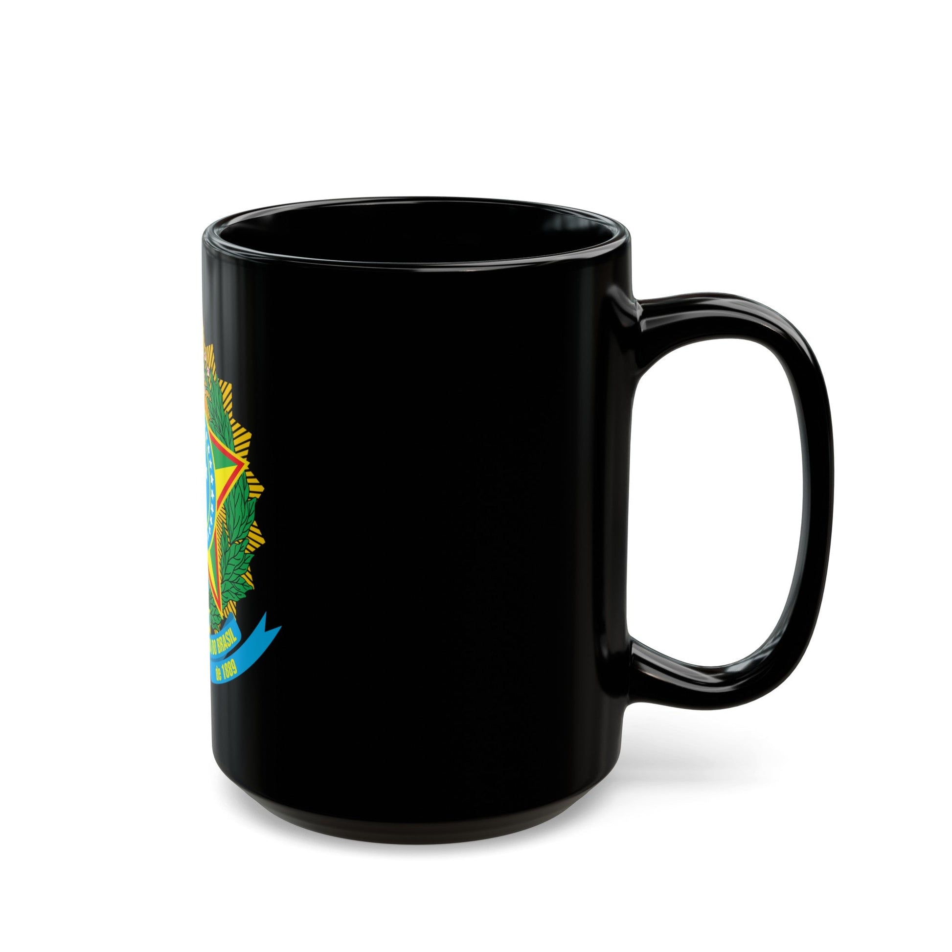 Coat of arms of Brazil - Black Coffee Mug-The Sticker Space