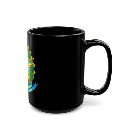 Coat of arms of Brazil - Black Coffee Mug-The Sticker Space