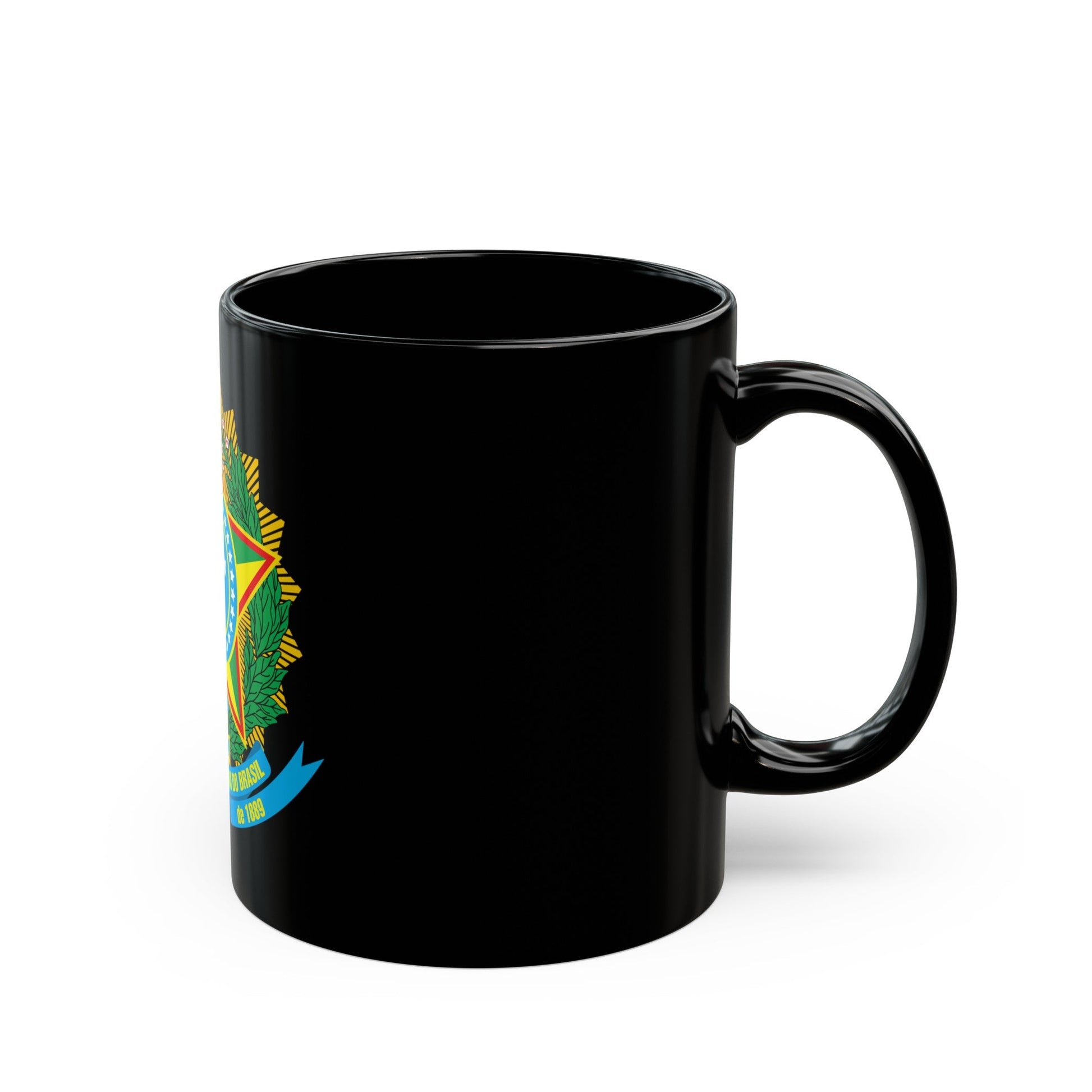 Coat of arms of Brazil - Black Coffee Mug-The Sticker Space