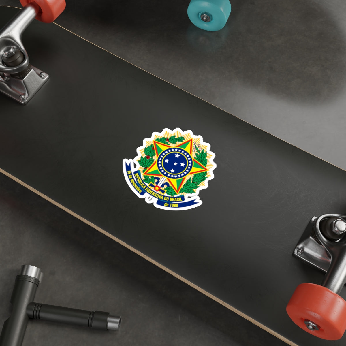 Coat of arms of Brazil (dark blue) STICKER Vinyl Die-Cut Decal-The Sticker Space