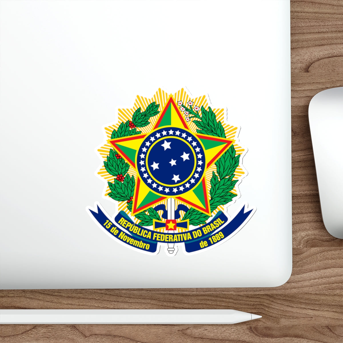 Coat of arms of Brazil (dark blue) STICKER Vinyl Die-Cut Decal-The Sticker Space