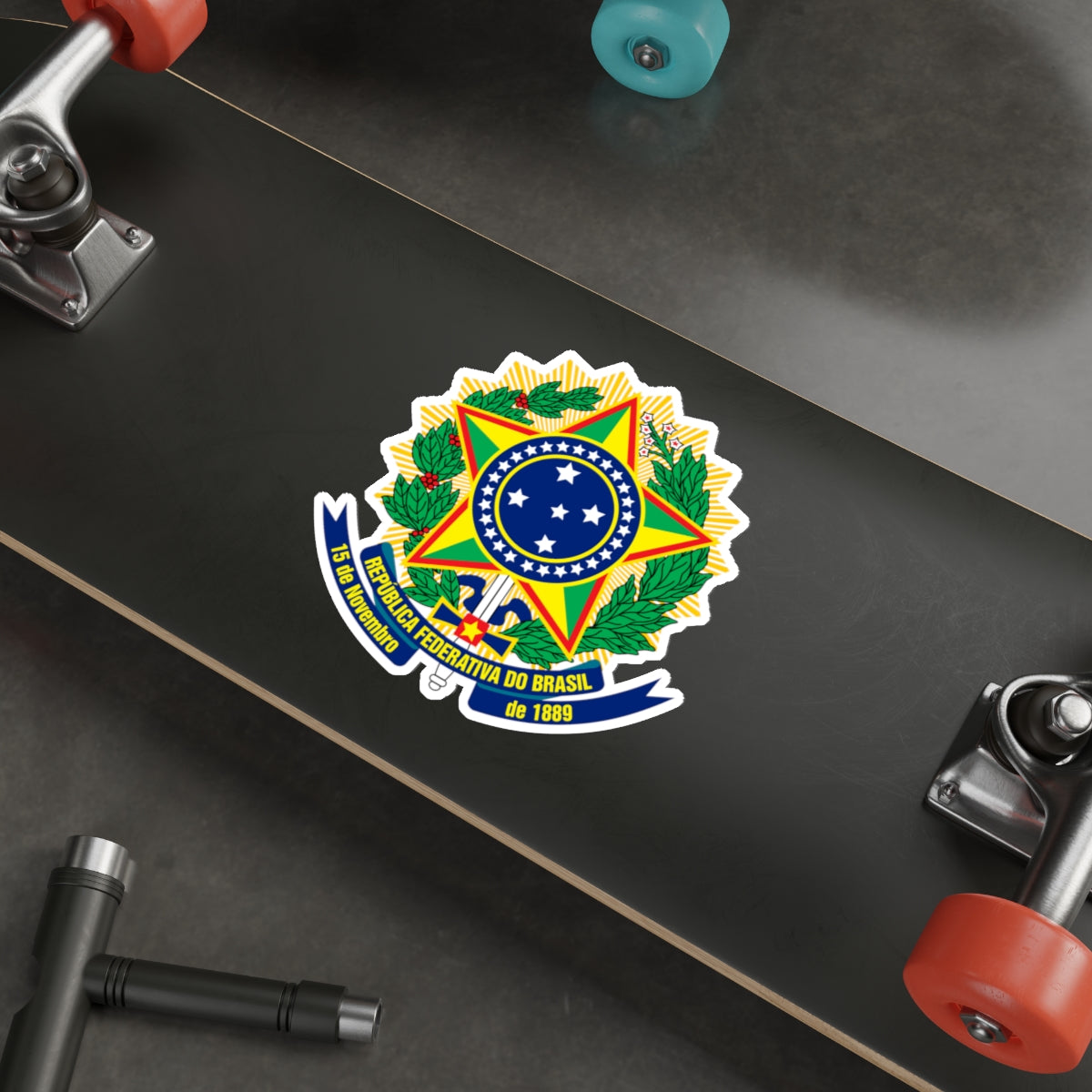 Coat of arms of Brazil (dark blue) STICKER Vinyl Die-Cut Decal-The Sticker Space