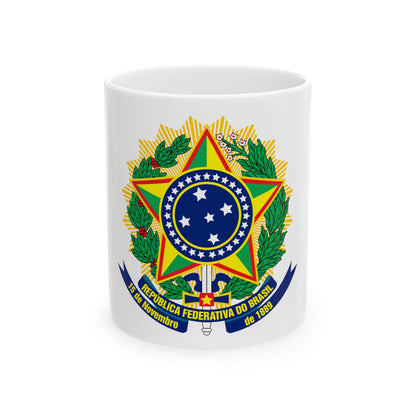 Coat of arms of Brazil (dark blue) - White Coffee Mug