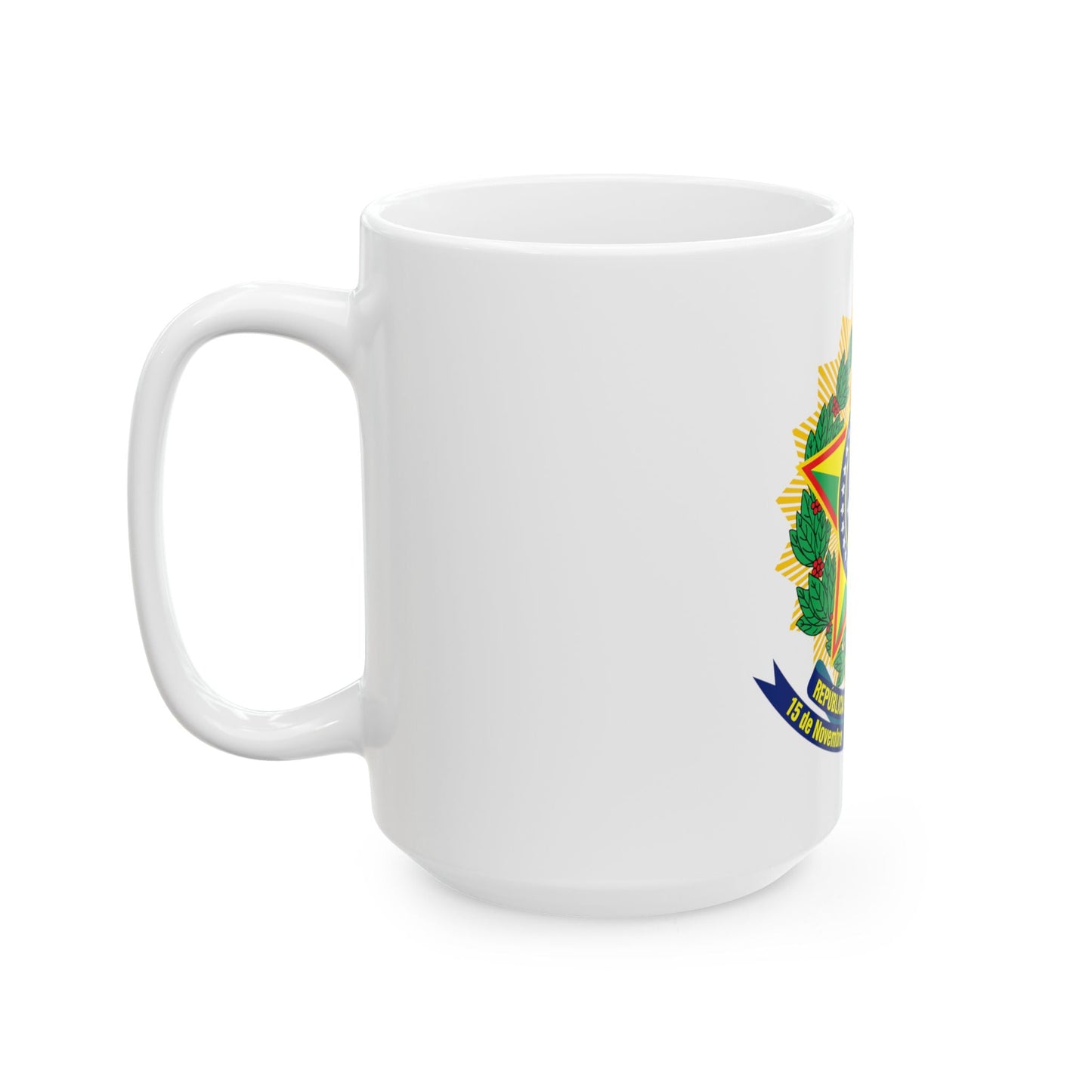 Coat of arms of Brazil (dark blue) - White Coffee Mug