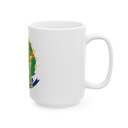 Coat of arms of Brazil (dark blue) - White Coffee Mug