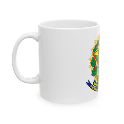 Coat of arms of Brazil (dark blue) - White Coffee Mug