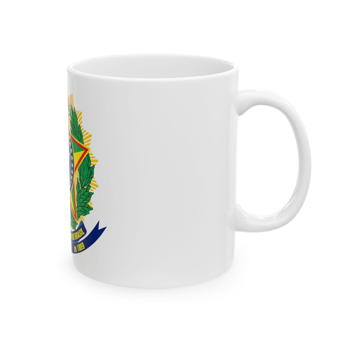 Coat of arms of Brazil (dark blue) - White Coffee Mug