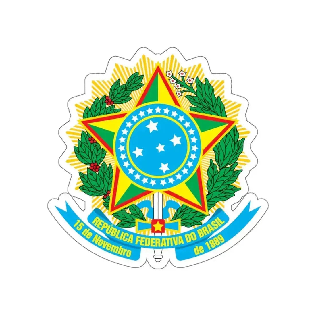 Coat of arms of Brazil STICKER Vinyl Die-Cut Decal 4 Inch - The Sticker Space