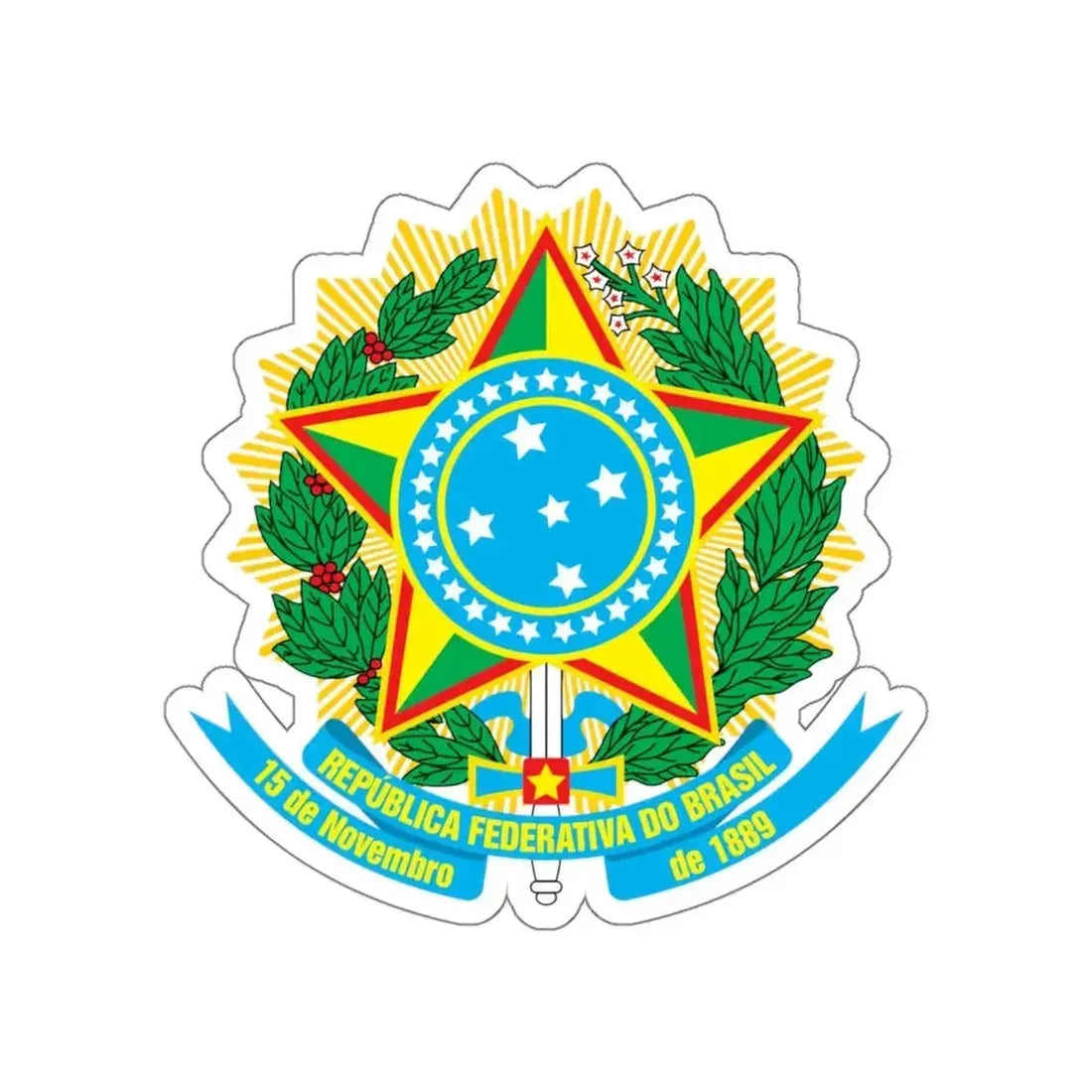 Coat of arms of Brazil STICKER Vinyl Die-Cut Decal - The Sticker Space
