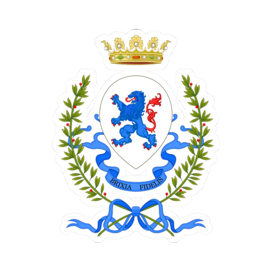 Coat of arms of Brescia (Italy) (Coat of Arms) STICKER Vinyl Kiss-Cut Decal 2 Inch White - The Sticker Space