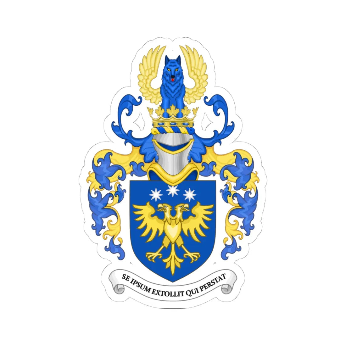 Coat of Arms of Brian Boyd Brazeau Canada (Canada) (Coat of Arms) STICKER Vinyl Kiss-Cut Decal 4 Inch White - The Sticker Space