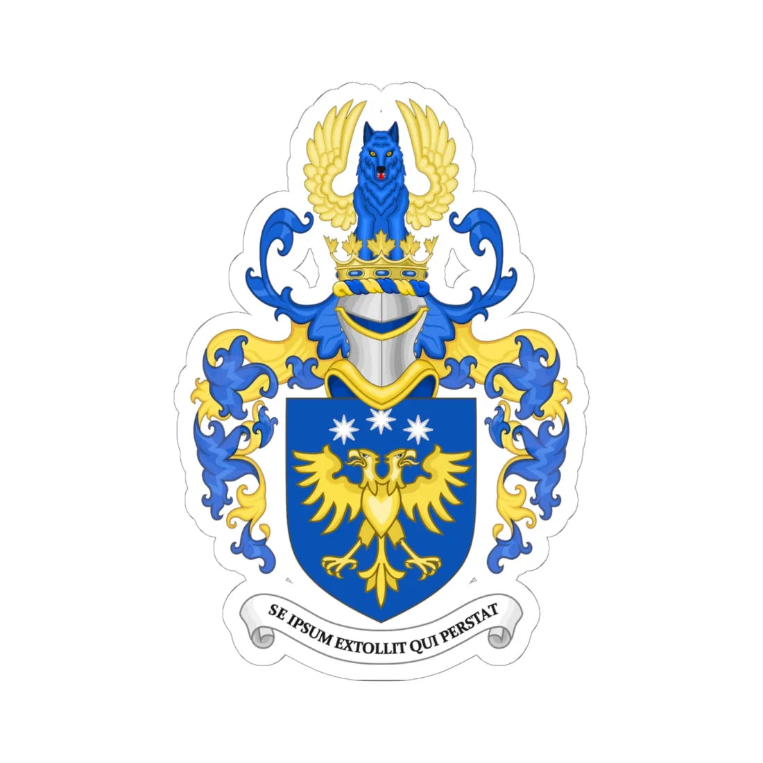 Coat of Arms of Brian Boyd Brazeau Canada (Canada) (Coat of Arms) STICKER Vinyl Kiss-Cut Decal 6 Inch White - The Sticker Space