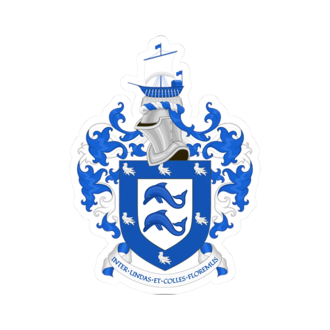 Coat of arms of Brighton and Hove (England) (Coat of Arms) STICKER Vinyl Kiss-Cut Decal 2 Inch White - The Sticker Space