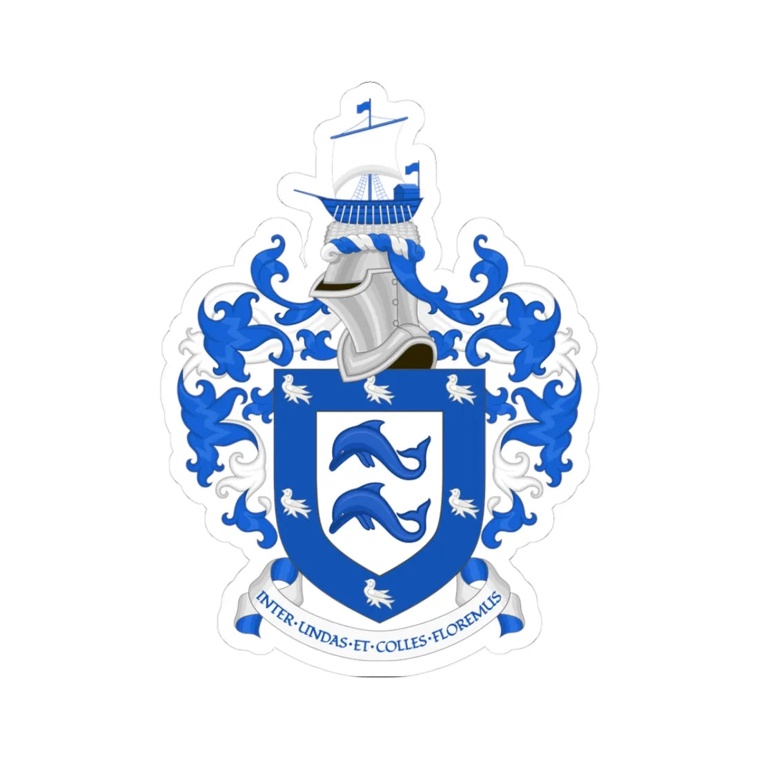 Coat of arms of Brighton and Hove (England) (Coat of Arms) STICKER Vinyl Kiss-Cut Decal 3 Inch White - The Sticker Space