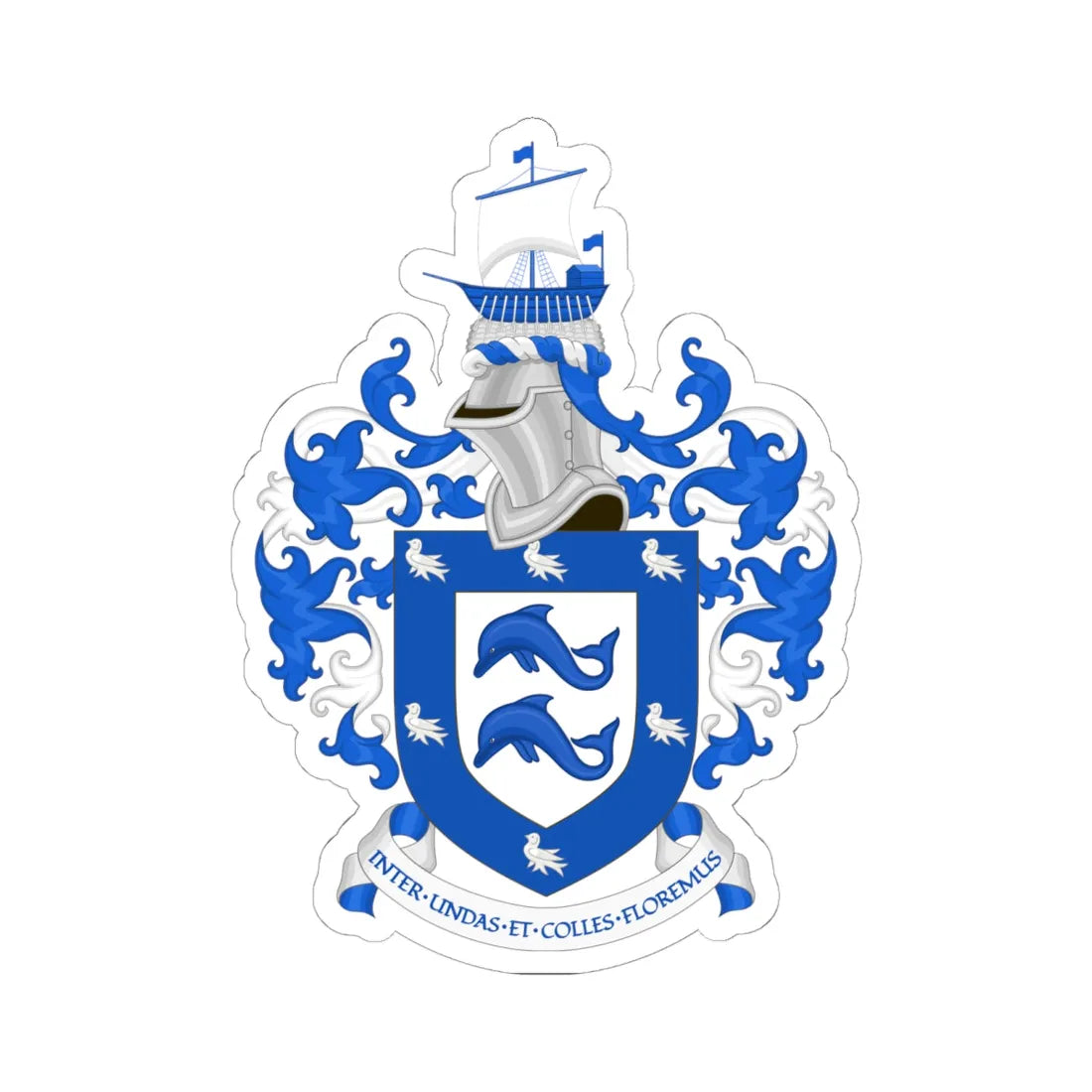 Coat of arms of Brighton and Hove (England) (Coat of Arms) STICKER Vinyl Kiss-Cut Decal 6 Inch White - The Sticker Space