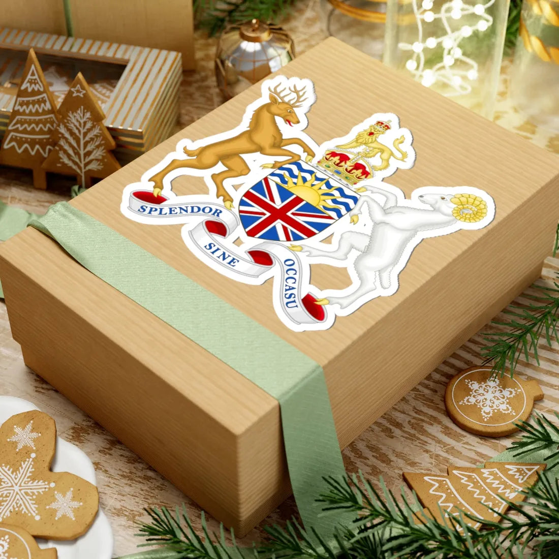 Coat of arms of British Columbia 1895 (Canada) (Coat of Arms) STICKER Vinyl Kiss-Cut Decal - The Sticker Space