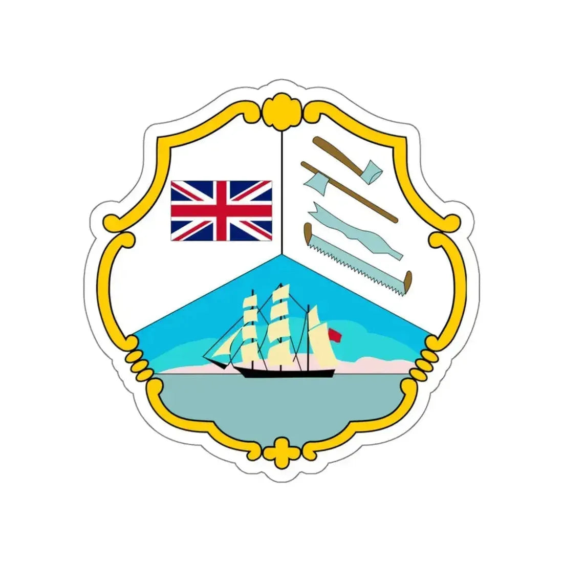 Coat of arms of British Honduras (1819-1907) STICKER Vinyl Die-Cut Decal 4 Inch - The Sticker Space