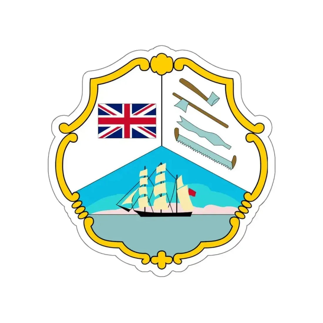 Coat of arms of British Honduras (1819-1907) STICKER Vinyl Die-Cut Decal - The Sticker Space