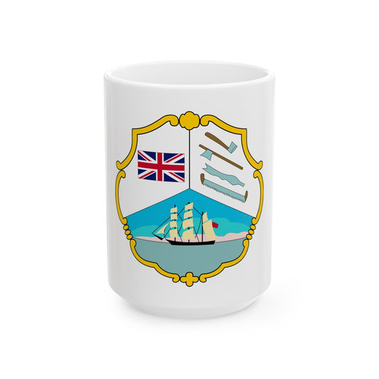 Coat of arms of British Honduras (1819-1907) - White Coffee Mug-15oz-The Sticker Space