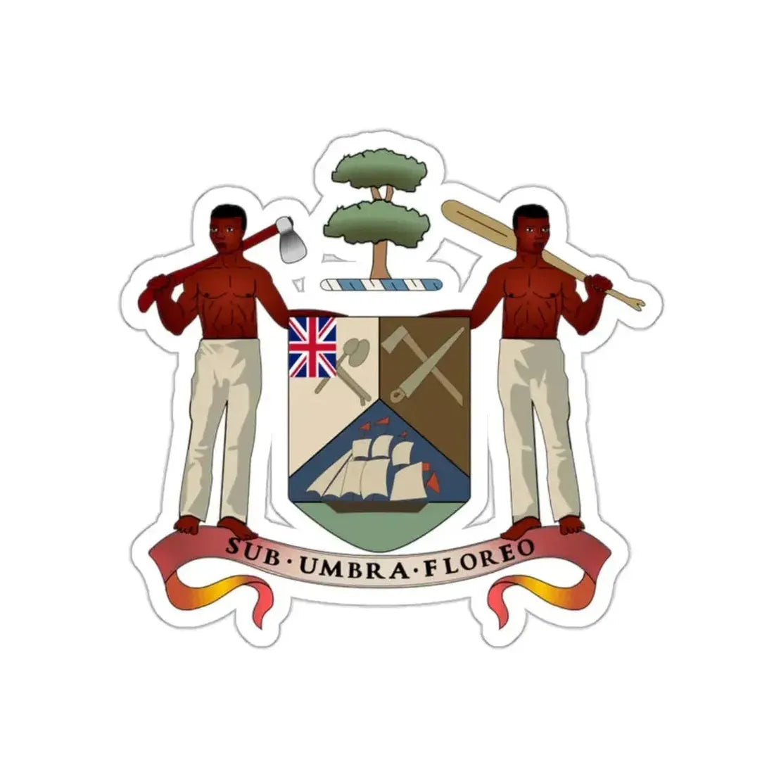 Coat of arms of British Honduras (1907-1967) STICKER Vinyl Die-Cut Decal - The Sticker Space