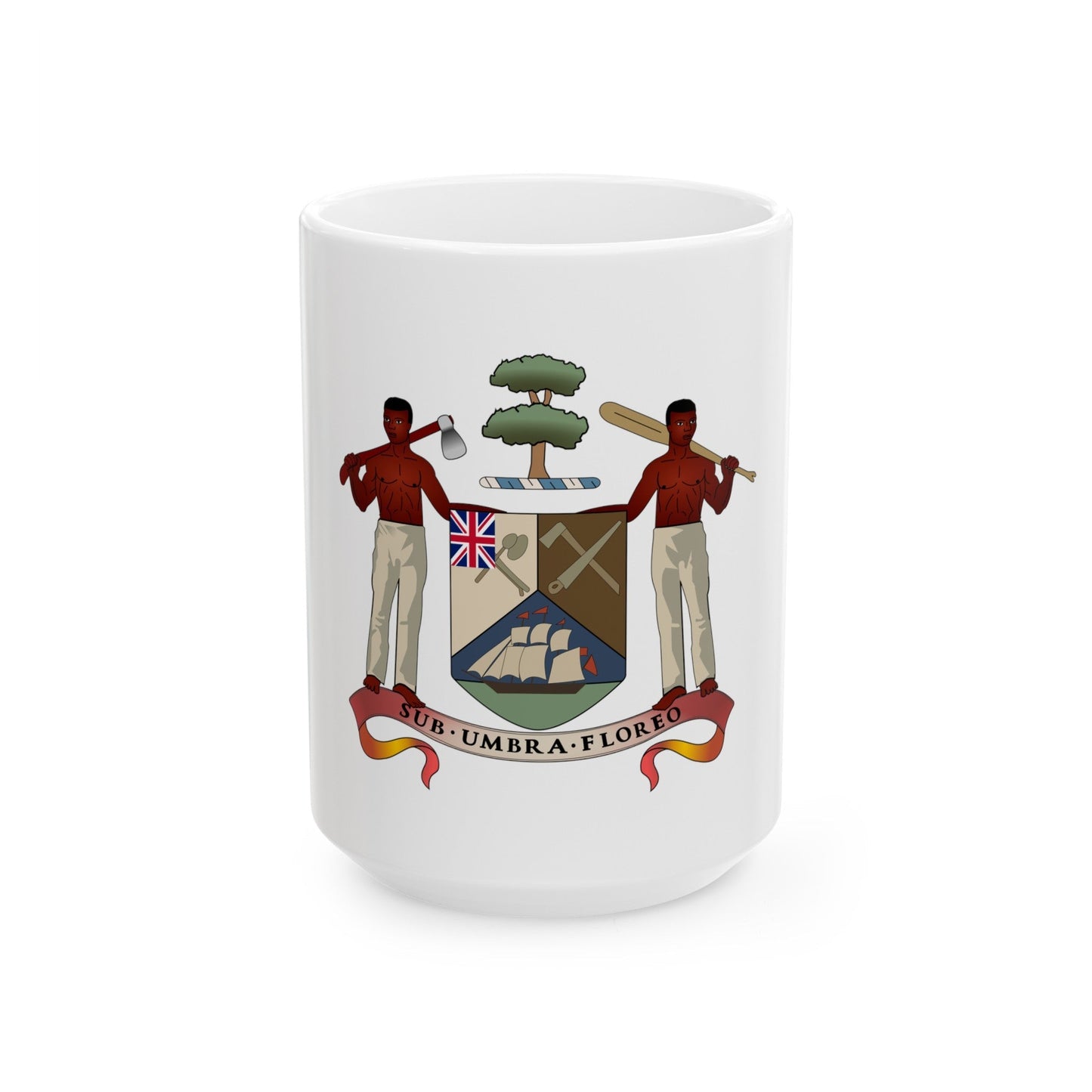 Coat of arms of British Honduras (1907-1967) - White Coffee Mug-15oz-The Sticker Space