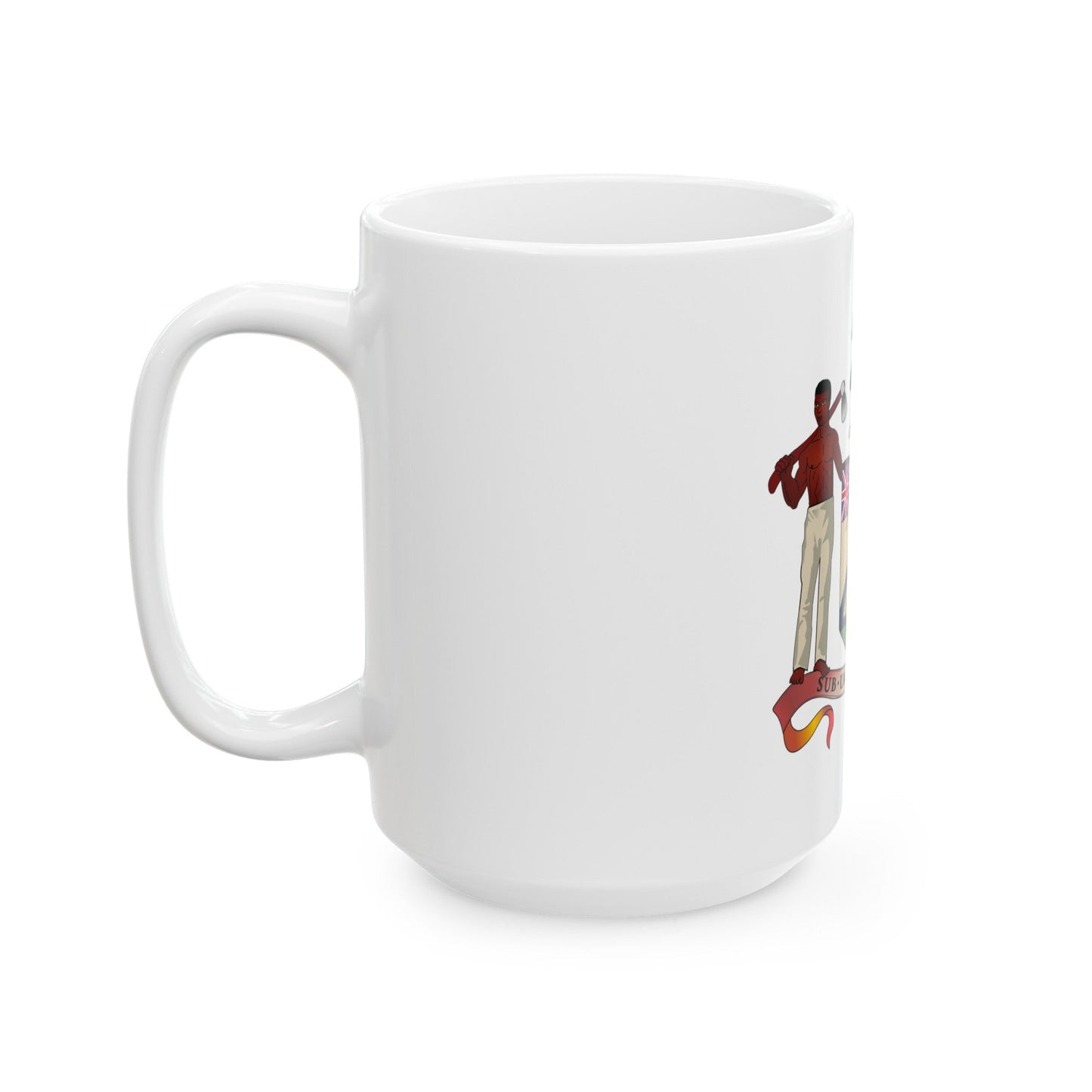 Coat of arms of British Honduras (1907-1967) - White Coffee Mug-The Sticker Space