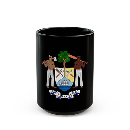 Coat of arms of British Honduras-Belize (1967-1981) - Black Coffee Mug-15oz-The Sticker Space