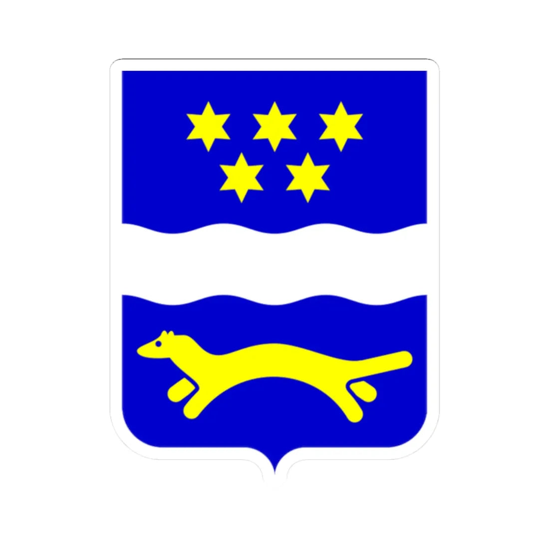 Coat of arms of Brod-Posavina County (Croatia) (Coat of Arms) STICKER Vinyl Kiss-Cut Decal 2 Inch White - The Sticker Space