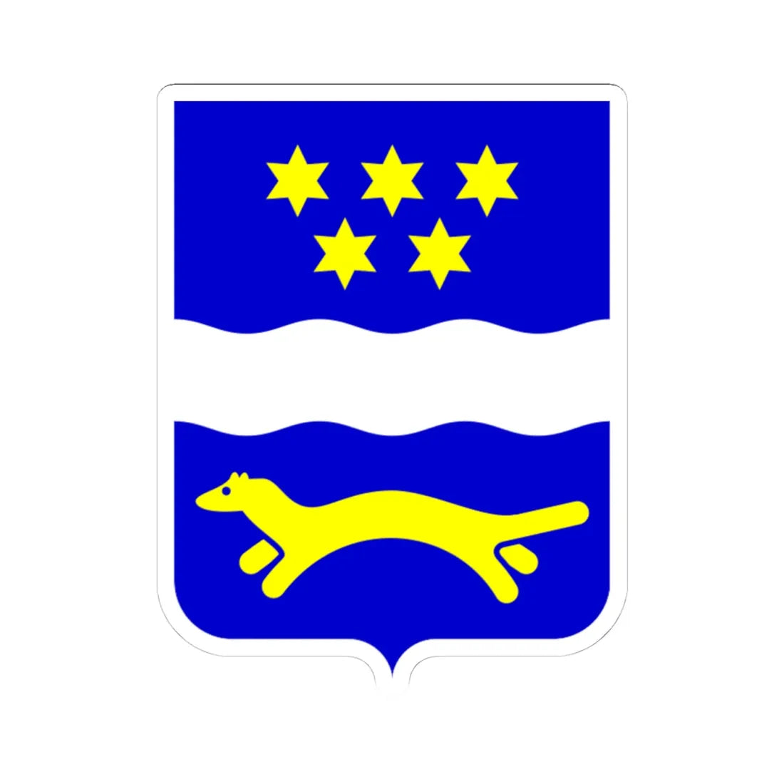 Coat of arms of Brod-Posavina County (Croatia) (Coat of Arms) STICKER Vinyl Kiss-Cut Decal 4 Inch White - The Sticker Space