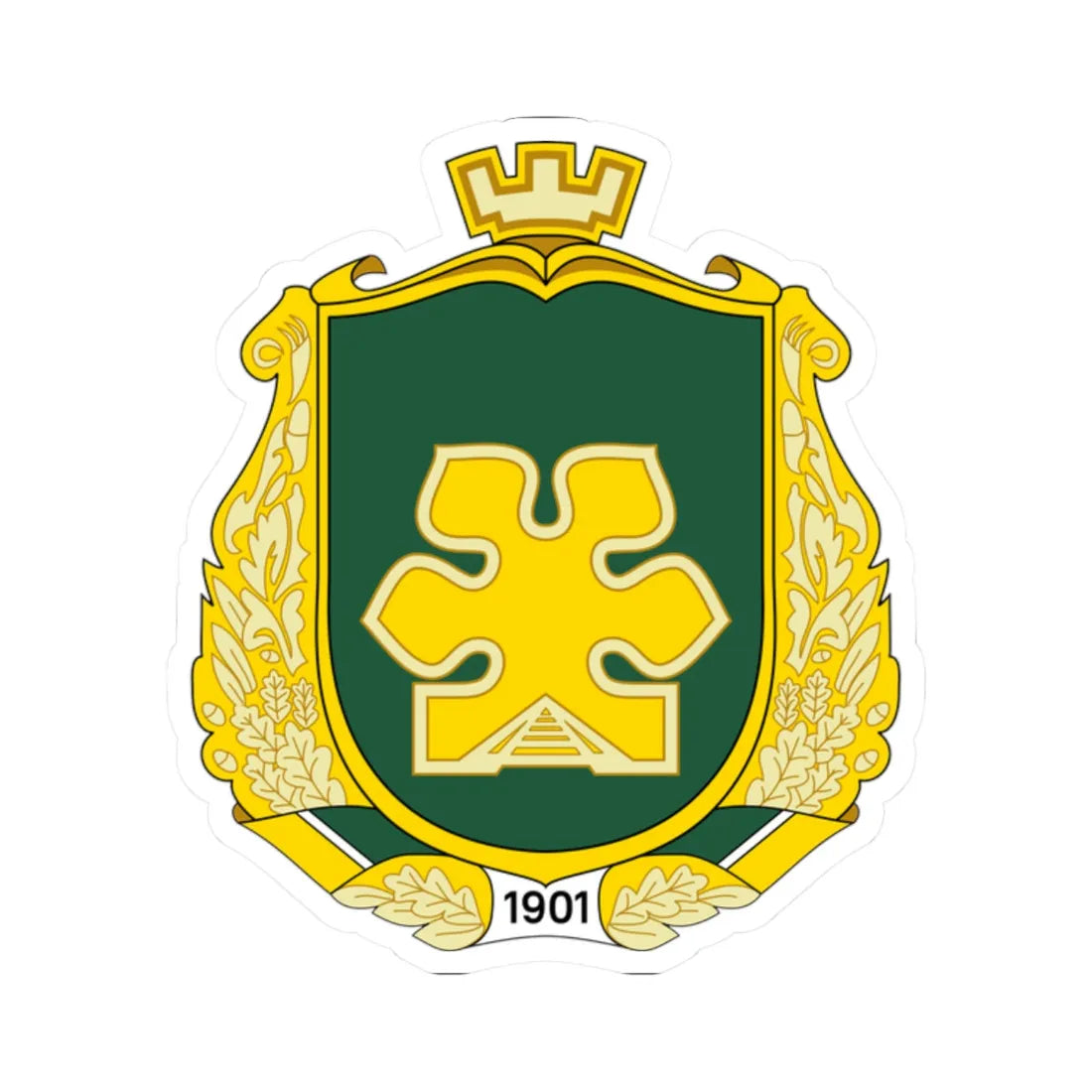 Coat of arms of Bucha (Ukraine) (Coat of Arms) STICKER Vinyl Kiss-Cut Decal 2 Inch White - The Sticker Space