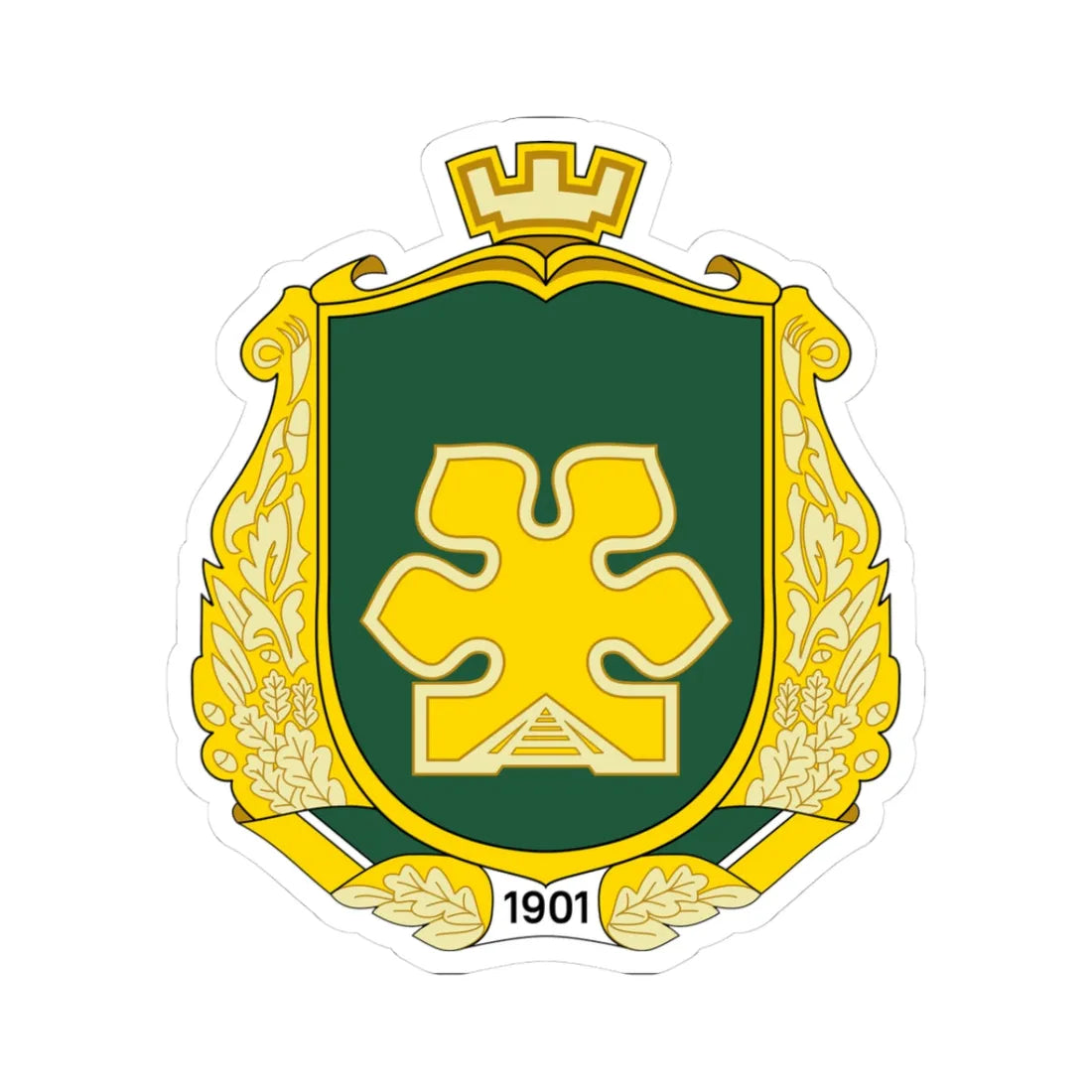 Coat of arms of Bucha (Ukraine) (Coat of Arms) STICKER Vinyl Kiss-Cut Decal 3 Inch White - The Sticker Space